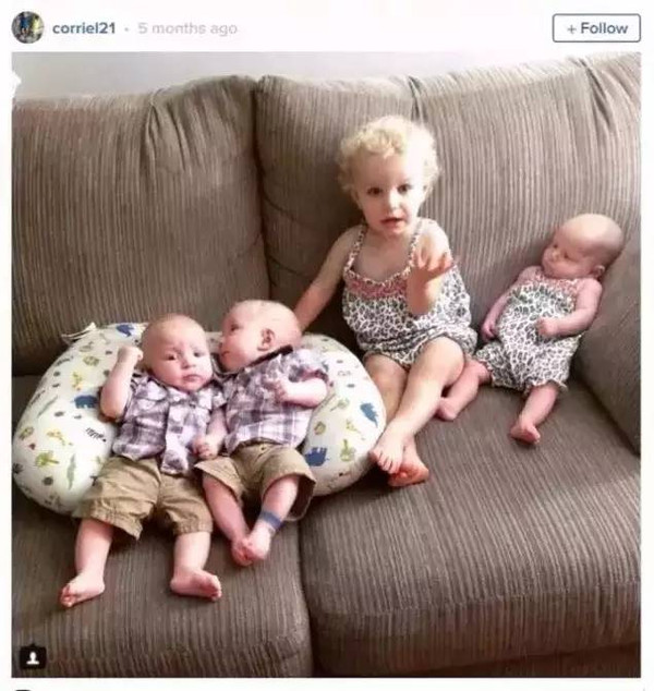 【组图】妈妈同时给四个好动萌宝穿衣累瘫