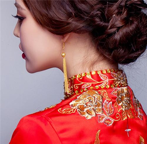 中式新娘结婚耳环图片赏析
