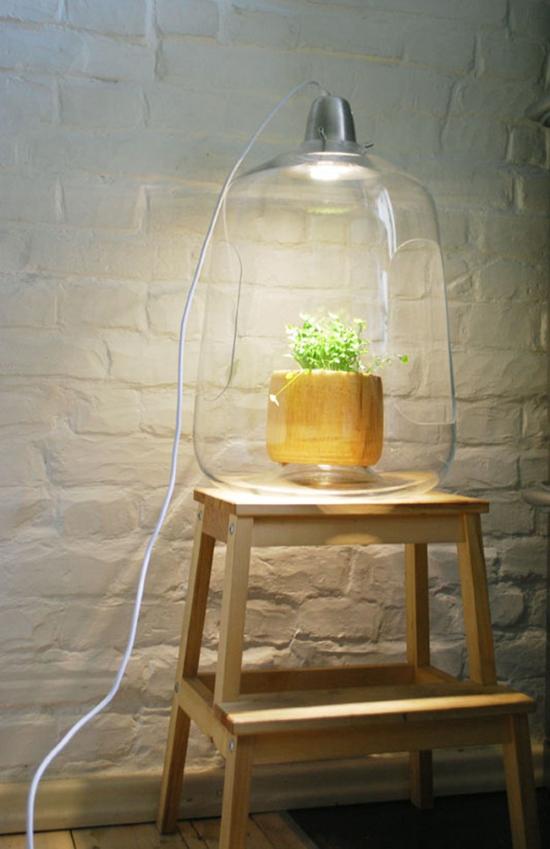 米洛灯（Milo Lamp）是由波兰设计工作室Lightovo带来的一款吊灯、一款微型温度，巨大的玻璃灯罩下可以容纳一个中型或多个小型盆栽，并提供植物生长所需的光。光源色温为4000K，这是最接近日光的LED光源，同时LED不对植物产生热量，所以摆放在里面植物都可安全生长。