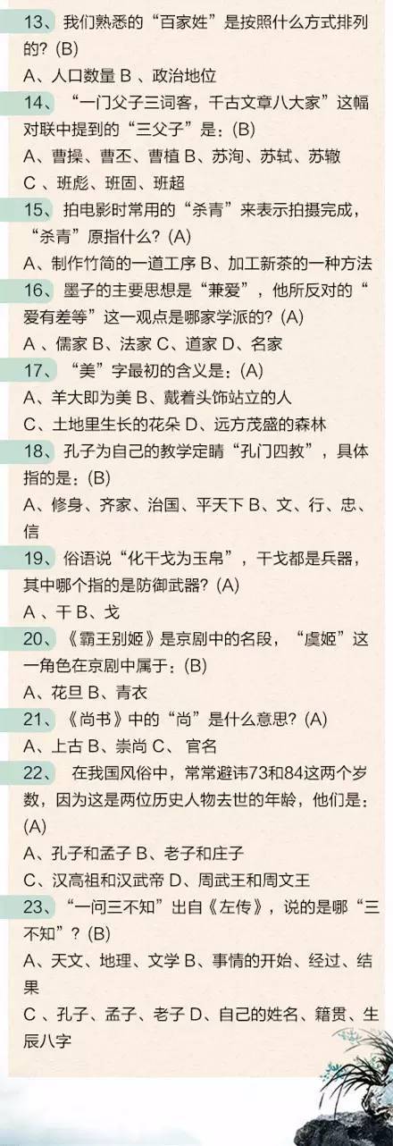 开奖直播现场:【j2开奖】【智慧库】最新发布的中国文化知识100题，看看你能得几分？