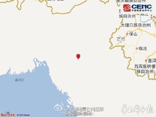 中国地震台网自动测定：2016年04月13日21时55分15秒在缅甸、印度边境地区（北纬23.0度，东经94.6度）发生7.5级左右地震，震源深度58千米。最终结果以正式速报为准。