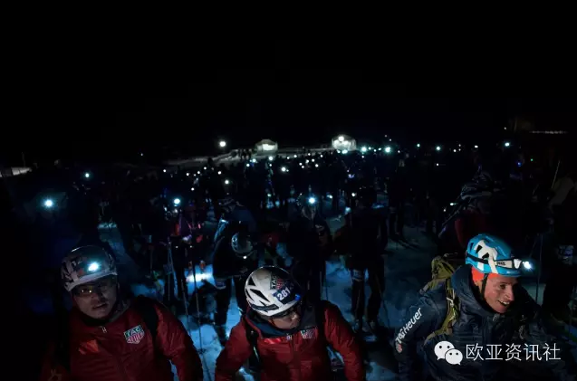 中国国家队征服2016瑞士冰川巡逻滑雪登山赛