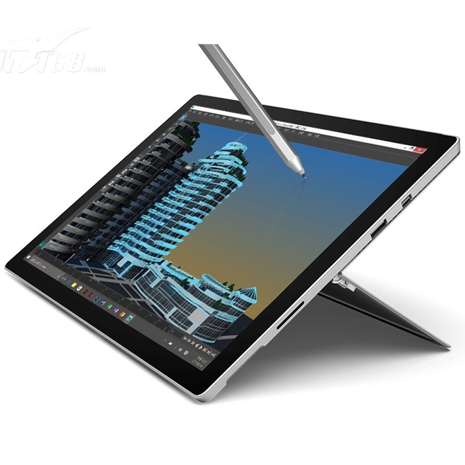 Surface Pro 4的屏幕从12寸扩大到了12.3寸，分辨率也从2160×1440提升至2736×1824，并拥有极高的对比度和低屏幕炫光。由笔记本电脑转换为平板电脑，只需使用多重定位Kickstand支架和键盘。还可使用Surface触控笔随时写下笔记和创意。