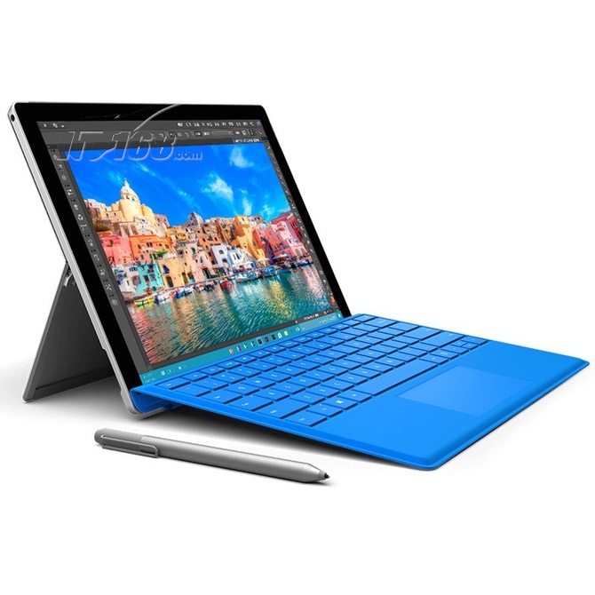 微软Surface Pro4的屏幕从12寸扩大到了12.3寸，分辨率也从2160×1440提升至2736×1824，并拥有极高的对比度和低屏幕炫光。由笔记本电脑转换为平板电脑，只需使用多重定位Kickstand支架和键盘。还可使用Surface触控笔随时写下笔记和创意。