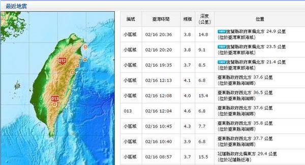 台湾宜兰外海发生地震 多地有明显震感且发生两次4.4级余震