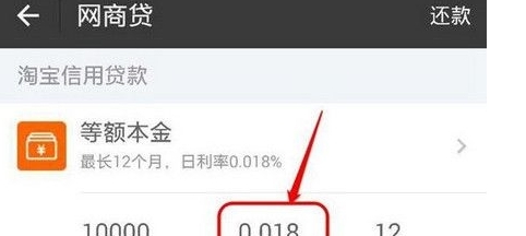 目前已知的最高借款额度好像就是10000元，然后日利率是0.018%，同时可以12月分期还款，总体来说利息还是挺低的。