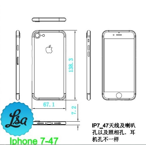 至于5.5英寸的iPhone 7 Plus，则会维持7.3mm的厚度，和iPhone 6s Plus完全一样。