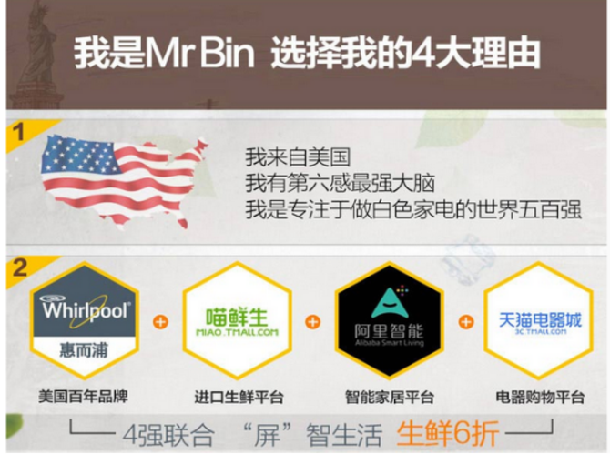阿里三大平台与惠而浦共同打造的Mr.Bin
