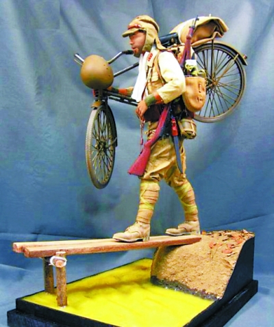 日本自行车部队士兵模型