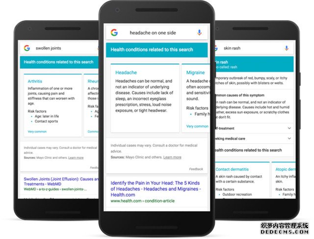 谷歌推病症搜索：可搜寻找专业医疗信息 