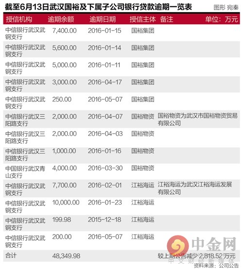 中金社2016年6月22日消息， 武汉国裕进入的钢铁、航运及造船等行业均为周期共振行业，一荣俱荣、一损俱损。民营企业如何规避风险，武汉国裕前车可鉴。