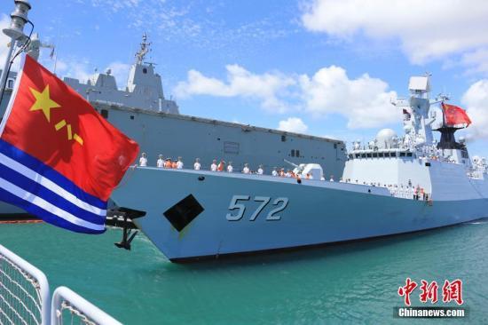 资料图：参加环太军演的中国海军054A型护卫舰