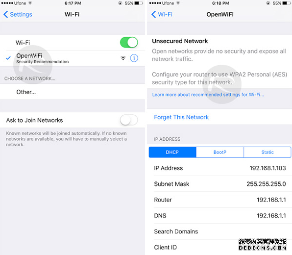 iOS 10增新功能:警告安全性未知的wifi 