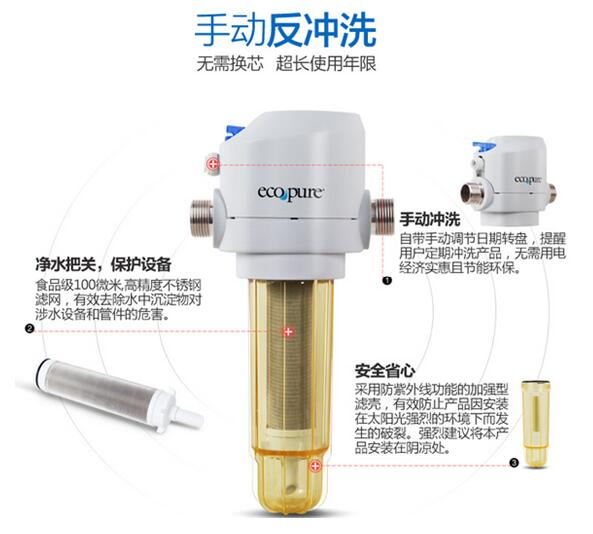 前置过滤是通过物理原理进行过滤的，所以无需用电让整个过滤过程更自然化，当然用户也会对这样的产品产生些许疑问，比如产品会不会影响本港台直播的入户总水压？别急，产品详解马上带来。