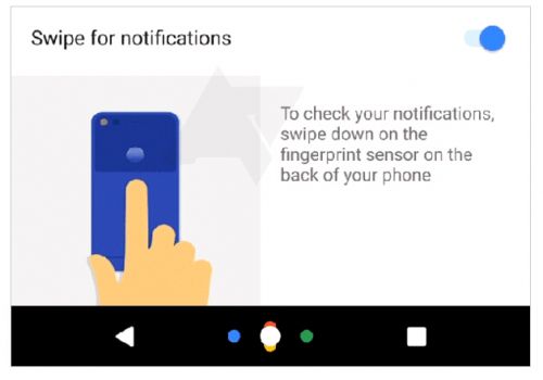 最近外媒透露消息称，谷歌极有可能在Android 7.0中增加指纹手势功能，从上面的演示图可以看到下滑触摸指纹按键可以快速呼出通知栏。该功能可以说非常实用，至少能减轻大屏手机单手操作的压力。不过，根据笔者的了解，实际上华为早就已经在自家的产品上面实现了该功能，而且还包括双击触摸指纹按键清理通知信息，以及触摸指纹按键拍照等手势功能。