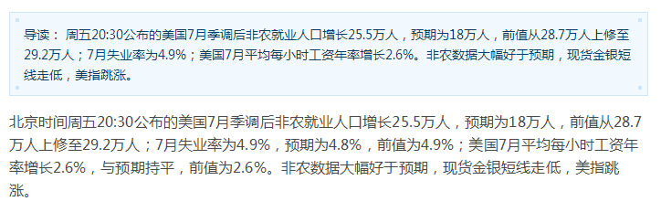 北京时间8月5号20.30非农数据公布结果不出所料“8月非农”数据好于预期白银应声下跌100多个点至4152同时天然气也不敢寂寞暴跌跌近150个点至5082有不少投资多单投资者被套，多单被套的人丙余丁人为是以下三类人