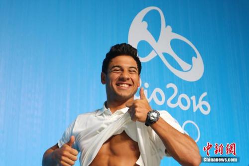 来自叙利亚的游泳选手拉米·阿尼斯（Rami Anis）。中新网记者 余瑞冬 摄