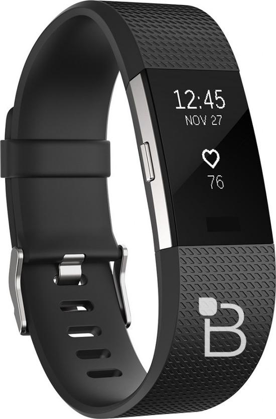 照片显示Fitbit Charge 2 配置了更大的显示屏，<a href=