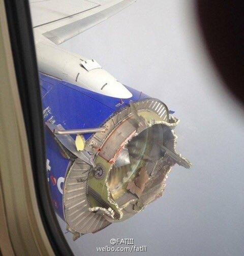 [图]波音737罕见故障：引擎整流罩飞脱