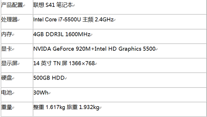 联想S41笔记本拥有雅典黑、蔷薇红以及星光银三种颜色可选，这样的搭配对颜色控们来说是非常有必要的，今天与我们见面的是星光银版的S41。联想S41笔记本的顶盖采用了全金属材质并辅以喷砂工艺打造，指纹污渍全部消失不见，对于爱美的女性消费者来说这是非常重要的，而且冰凉的顶盖对散热还能起到一定的帮助。