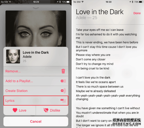 iOS 10音乐应用可看歌词 但不是每首歌都有