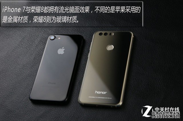 视觉盛宴 流光金荣耀8对比亮黑iPhone7