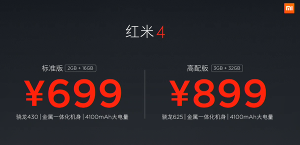 wzatv:【j2开奖】红米4发布699元起：高配骁龙625的千元机