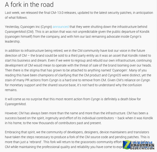 著名第三方ROM Cyanogen Mod宣布关闭 