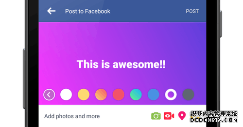 Facebook正在测试新功能 支持添加彩色背景