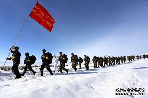新疆博州边防支队开展“擎边铸剑”雪域拉练活动