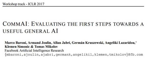 【j2开奖】学界 | Facebook新论文提出CommAI：评估实现有用通用人工智能的第一步