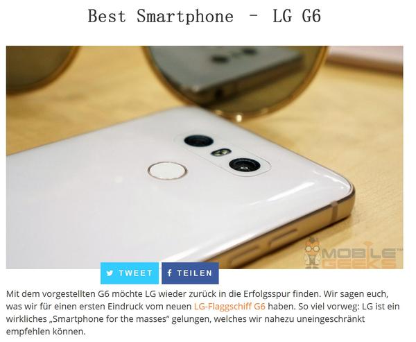 【j2开奖】9大外媒评MWC2017最佳手机，LGG6大抢华为P10风头