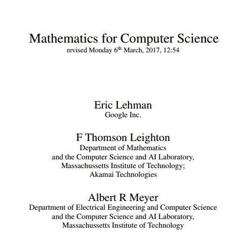 码报:【图】资源 | 谷歌与MIT联袂巨著：《计算机科学的数学》开放下载