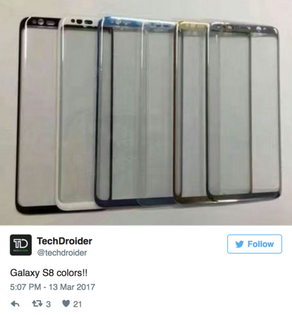 【图】传三星Galaxy S8可能会有各种颜色