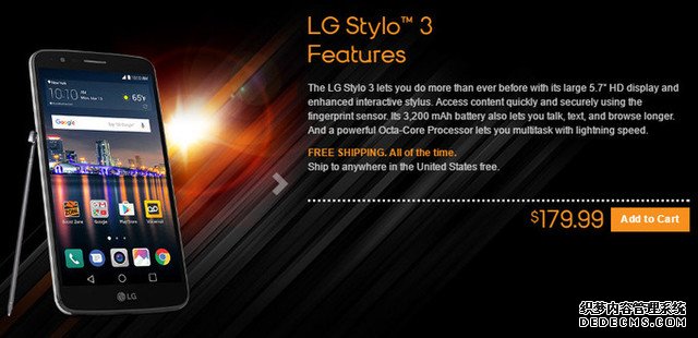 LG Stylo 3上市开卖 附手写笔售价1200元 