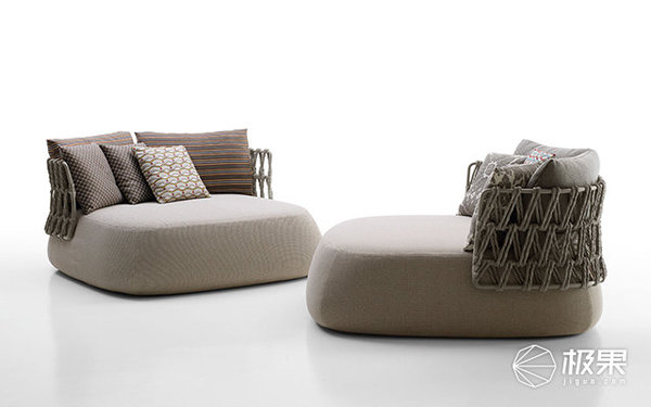 【j2开奖】意大利设计懒人沙发，编织的扶手透气又复古