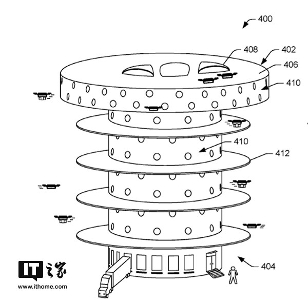 亚马逊快递无人机巨塔专利曝光：场景简直科幻
