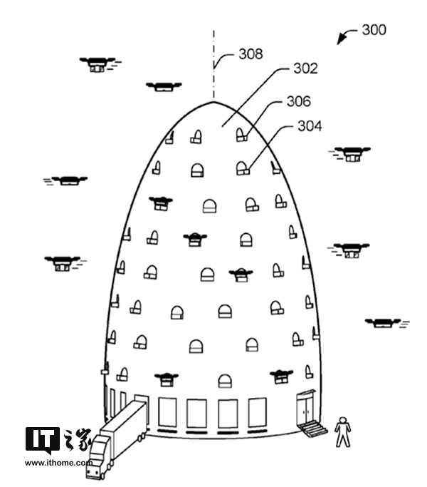 亚马逊快递无人机巨塔专利曝光：场景简直科幻